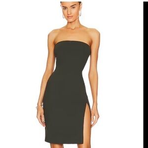 Susana Monaco Black Strapless Midi Dress